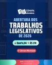 A Câmara de Upanema dá início, nesta quarta-feira (4), aos Trabalhos Legislativos de 2026