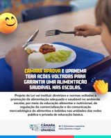 CÂMARA APROVA E UPANEMA TERÁ AÇÕES VOLTADAS PARA GARANTIR UMA ALIMENTAÇÃO SAUDÁVEL NAS ESCOLAS.