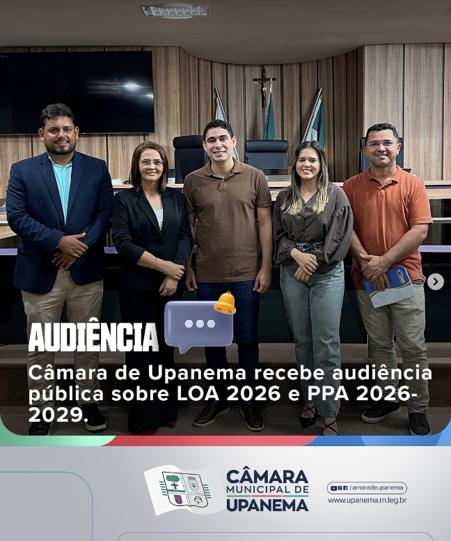 Câmara de Upanema recebe audiência pública sobre LOA 2026 e PPA 2026-2029