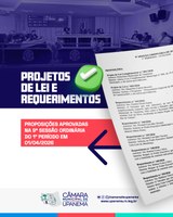 Confira as preposições apresentadas e discutidas na 9ª Sessão Ordinária do 1° Período Legislativo da Câmara Municipal de Upanema.