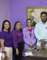 Momentos na inauguração da Procuradoria Especial da Mulher da Câmara de Grossos - Sala lilás.
