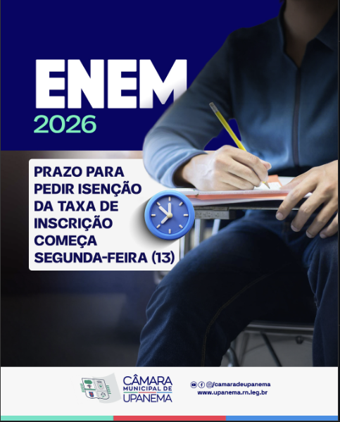 O prazo para pedir a isenção de pagamento da taxa de inscrição do Exame Nacional do Ensino Médio de 2026 começa na próxima segunda-feira, 13 de abril, e vai até o dia 24 de abril.