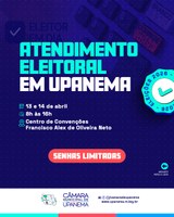TRE-RN vai realizar atendimento presencial em Upanema nos dias 13 e 14 de abril.